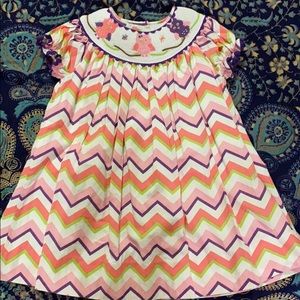 Smocked collar dress with owls size 2T